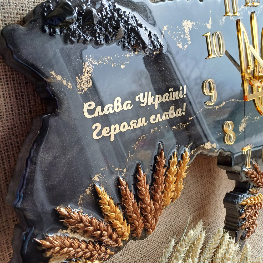 Часы настенные 100*65 см из эпоксидной смолы ручной работы 