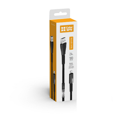 Кабель USB Lightning ColorWay CW-CBUL035-BK 2,4A 1м чорний Житомир