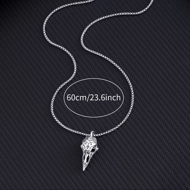 Кулон «Ворон» на серебристой цепочке – готическое ожерелье, мужской аксессуар Киев - изображение 5