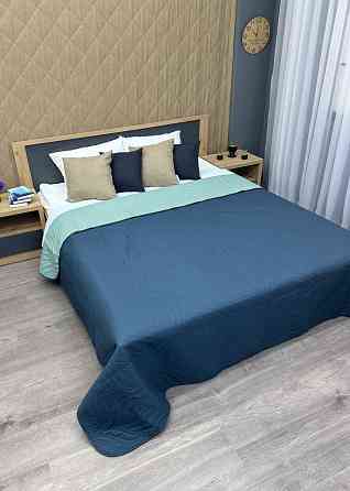 Покривало двостороннє Decorator Microfiber листя 180х215 см синій з блакитним (85-096) Київ