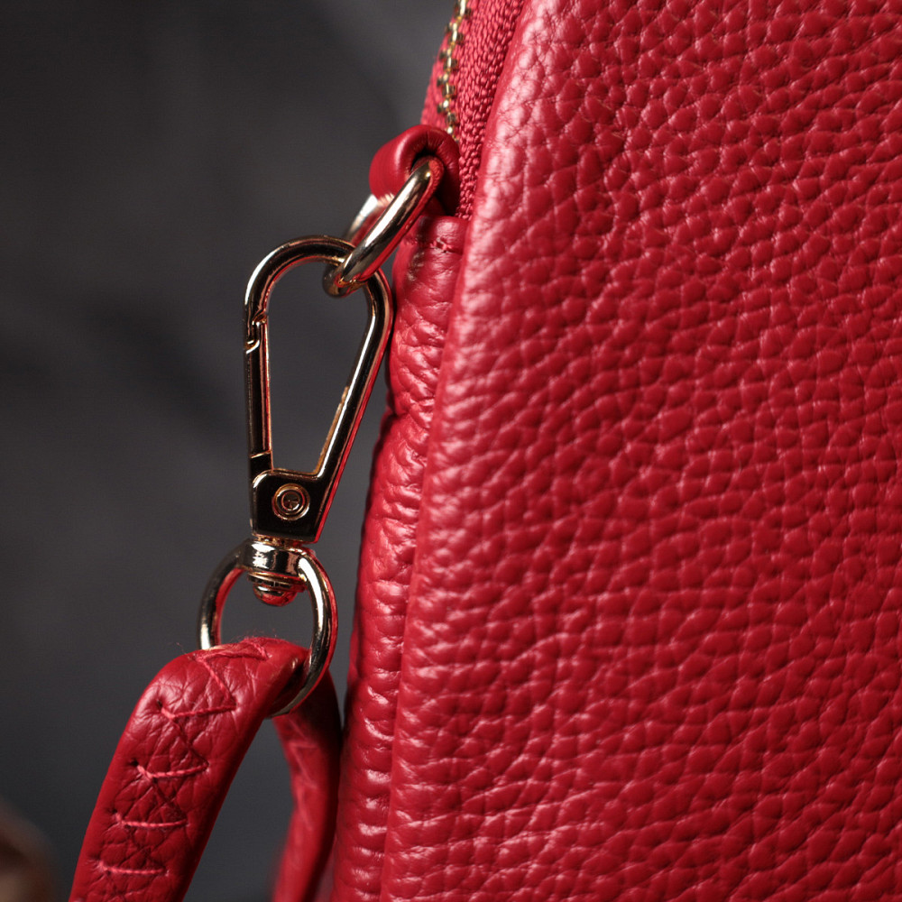 Яркая сумка интересного формата из мягкой натуральной кожи Vintage 22340 Красная Киев - изображение 10