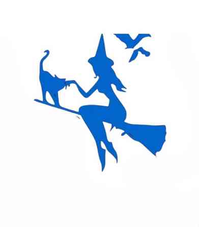 Стикер на Хэллоуин фосфорный Ведьма 15 на 14 см синий Киев