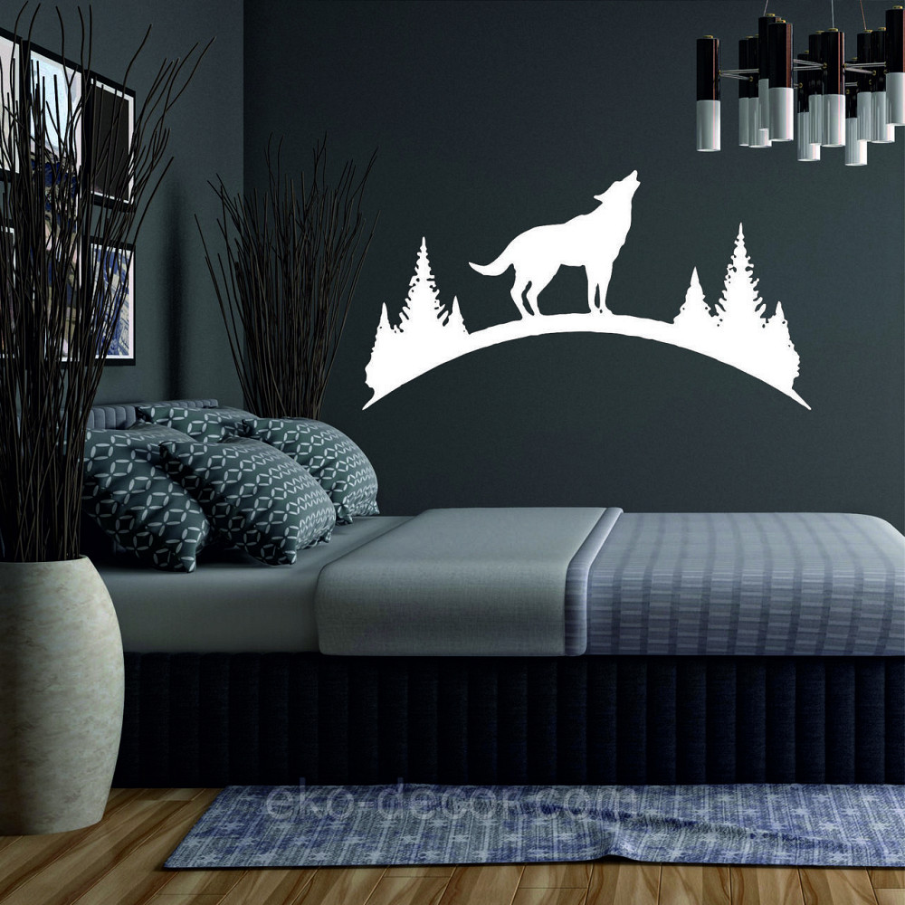 Декоративне настінне Панно «Вовк», Декор на стіну 90*48 см, Білий Київ - фото 1