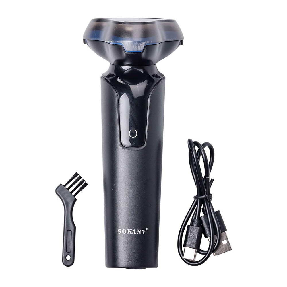 Бездротова електробритва Sokany з трьома головками, синя Київ - фото 1