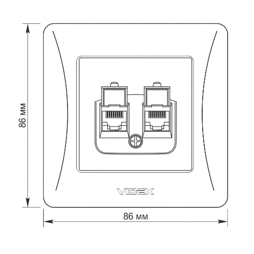 BINERA крем Розетка внутрішня 2-а CAT6+CAT6 комп'ютерна Videx Житомир - изображение 5