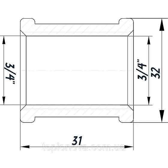 Муфта 3/4" В нікельована NM441L OPTIMUM Чернівці
