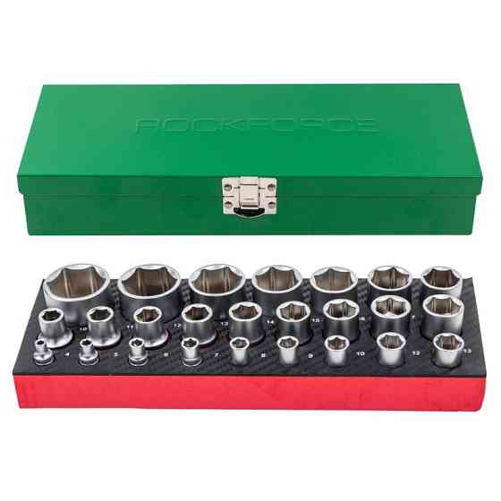 Набір головок комбінований 1/4'', 1/2", 25 пр. (6 гр.) RockForce RF-50121G Одеса