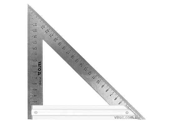 Кутник теслярський металевий YATO з прямим кутом і 2 метричними шкалами 270 мм [6/36] Одеса
