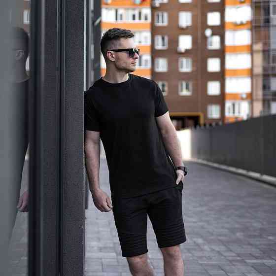 Мужская хлопковая футболка Pobedov Peremoga черная Киев