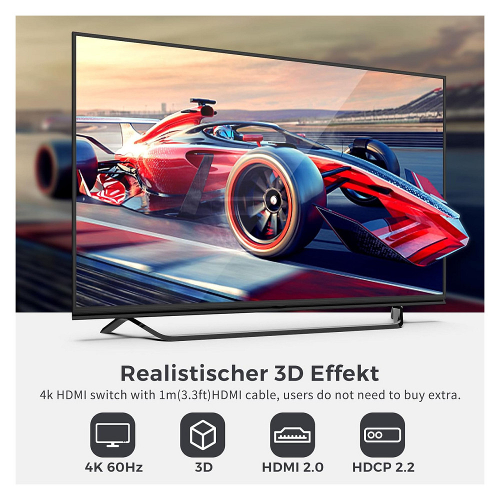 HDMI переключатель сплиттер Fokky 4K 60Hz бинаправленный 2в1 1в2 HDMI 2.0 алюминиевый кабель 1м HDR HDCP2.2 Киев - изображение 7