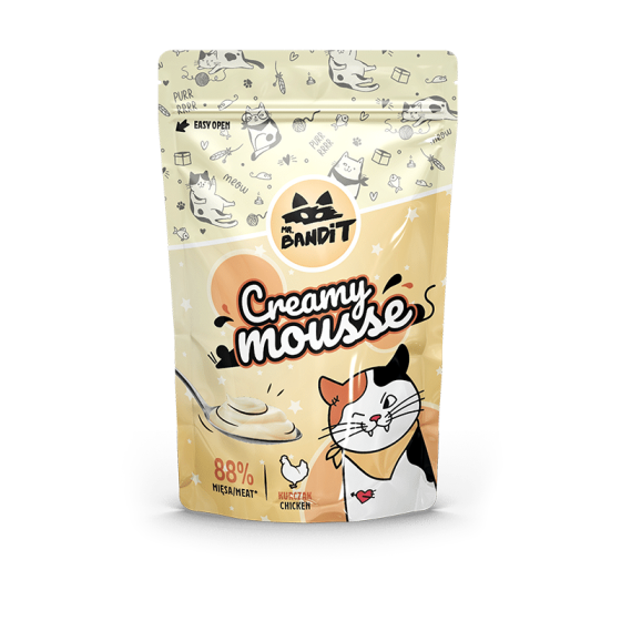 Лакомство для кошек Мистер Бандит Mr.Bandit Сливочный Мусс с курицей для кошек, 60 г срок до 12.25 Винница