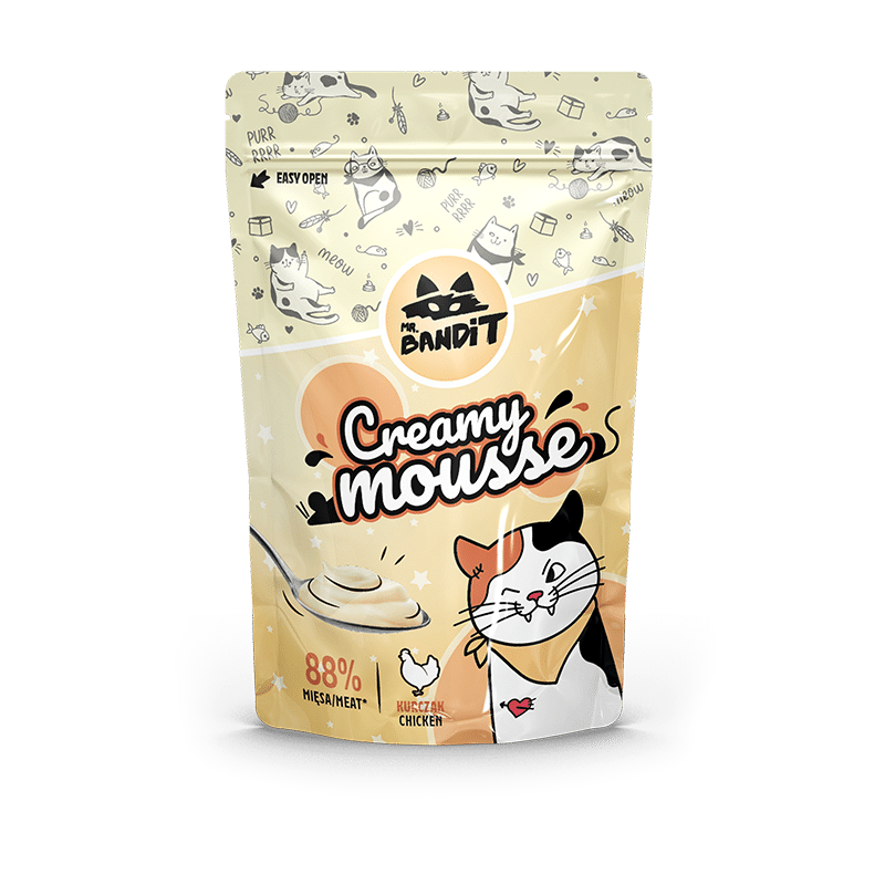 Лакомство для кошек Мистер Бандит Mr.Bandit Сливочный Мусс с курицей для кошек, 60 г срок до 12.25 Винница - изображение 1