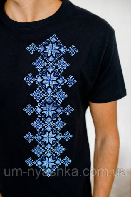 Чоловіча вишиванка з коротким рукавом футболка з вишивкою Свобода Кривий Ріг - фото 6