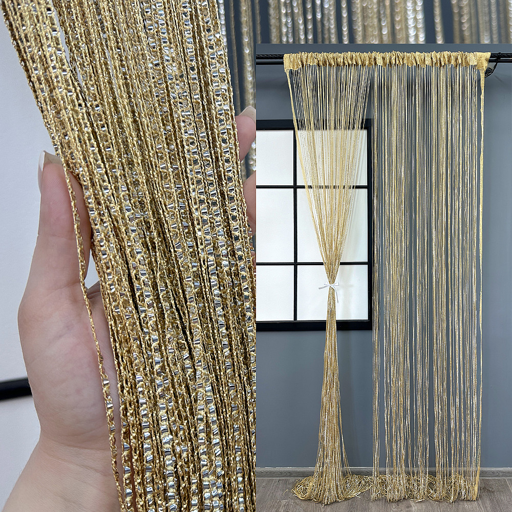 Шторы-нити Rovi Premium с люрексом Золотистый 300х300см 1 шт (61-113) Киев - изображение 1