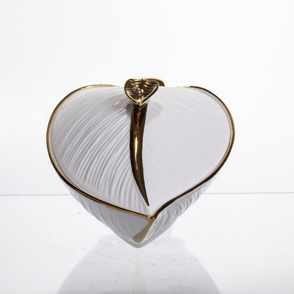 Супниця з кришкою 800 мл, біла з золотом Київ - фото 2