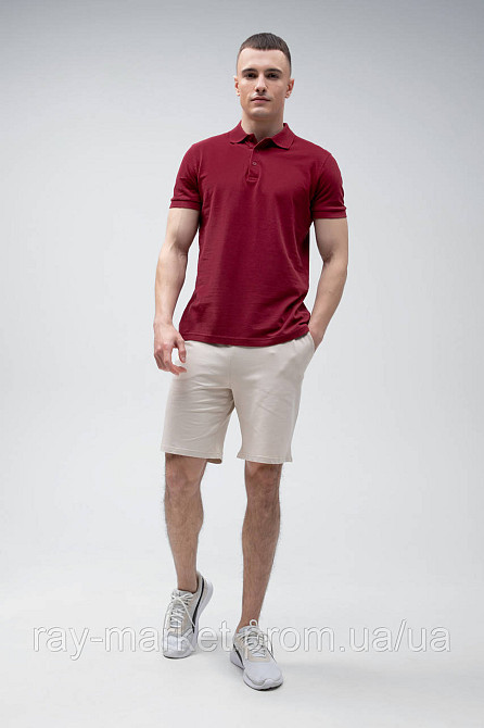 Костюм-поло бордове та шорти бежеві RAY BASIC U9007-Bordeaux-Black M Київ - фото 1