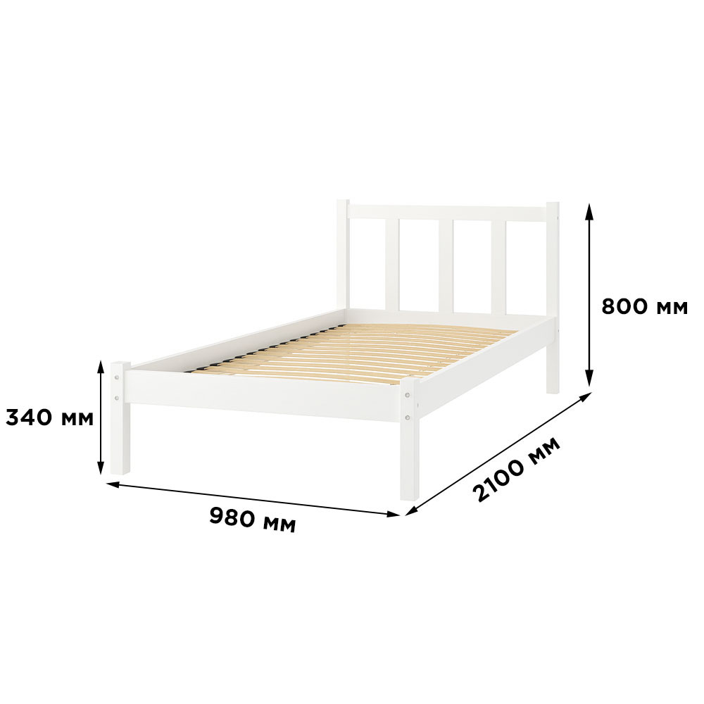 Односпальне дерев'яне ліжко Mebigrand MG02 Білий RAL 9003 90х200 см (MBG-21879) Дніпро - фото 5