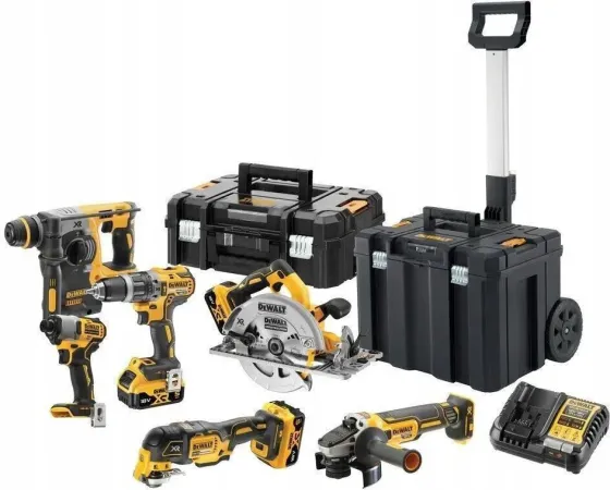 Zestaw narzędzi Combo DeWalt DCK624P3T-QW 18V XR 3x5,0Ah Li-Ion DCD796+DCG405+DCH273+DCF840+DCS572+DCS356+ 2xTSTAK Новинка Київ
