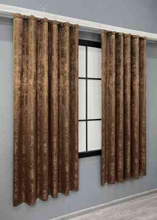 Комплект коротких штор VR-Textil Жакард Sultan XO № 1827ш Коричневий 130х170 см 2 шт (35-0425) Київ