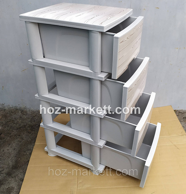 Комод пластиковий на 4 ящики беж "Дерево" Алеана Харків - фото 7