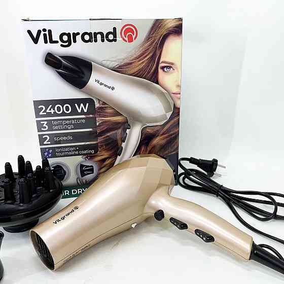 Хороший фен для волос VILGRAND, Бытовой дорожный фен для волос с ионизацией и термозащитой ME-63 Киев