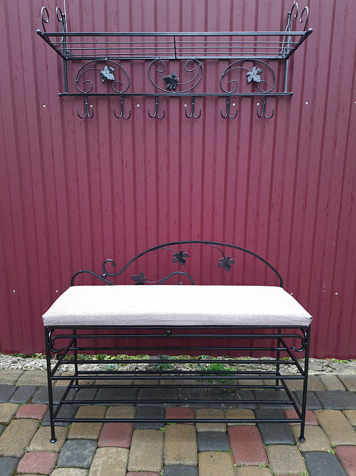 Вешалка кованая настенная большая M-082 для одежды Черный Киев - изображение 7