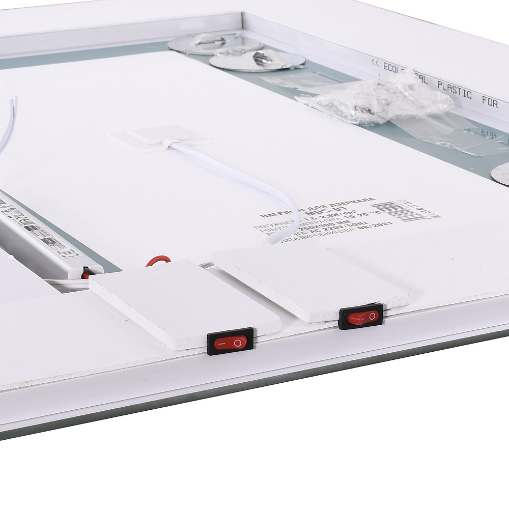 Дзеркало UNIO MRR-01 SQR-AA-H 600 x 800 mm LED FL з підігрівом Тернопіль - фото 3