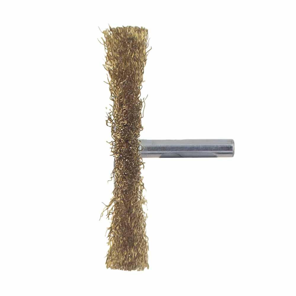 Щетка проволочная дискообразная Ø75мм хвостовик Ø6мм (латунированная) SIGMA (9013071) Ровно - изображение 4