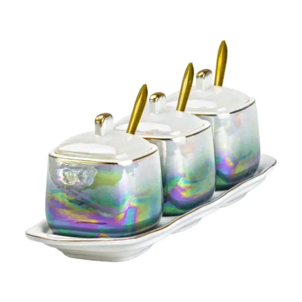 Фарфоровий набір для спецій з ложками на підставці Київ - фото 5