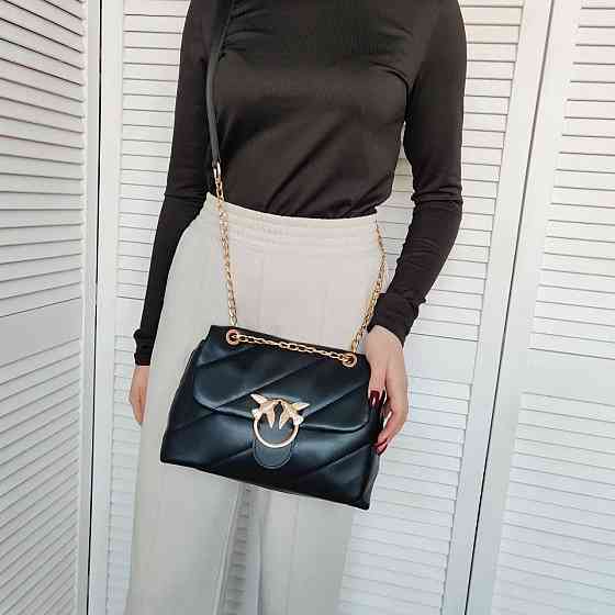 Брендовая женская сумка. Женская черная сумка маленькая через плечо. 873 Киев