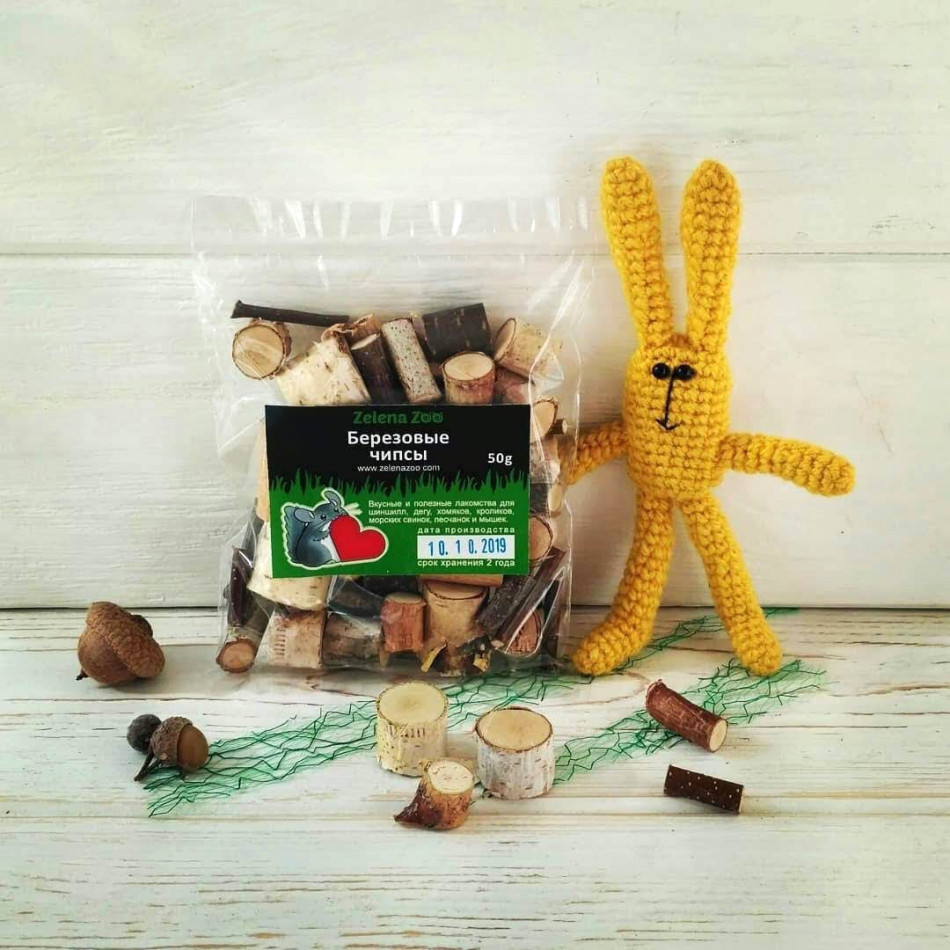 Березові чіпси для гризунів 50г Zelena Zoo Зміїв - фото 1