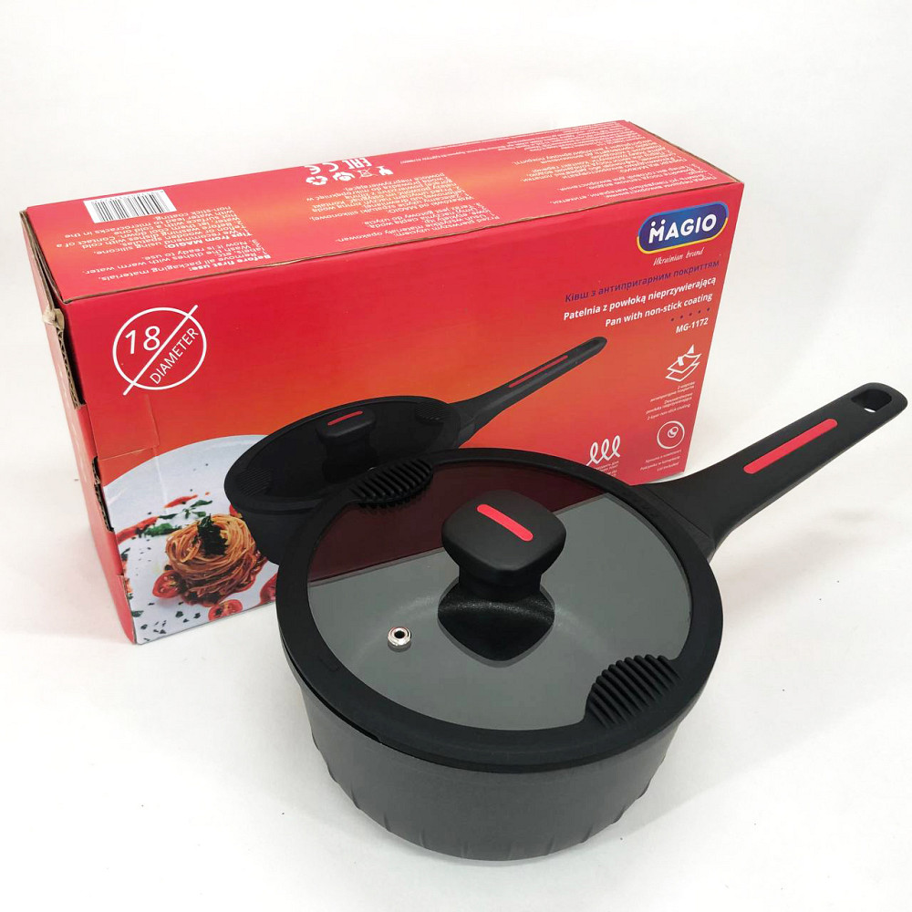 Сковорода з індукційним дном Magio, Сковорода індукційна з антипригарним покриттям LA-55 Львів - фото 14