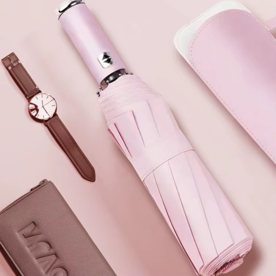 Зонт 98 см с Led-фонариком от дождя, солнца, диаметр, зонт автоматический,10 спиц, розовый Каменец-Подольский