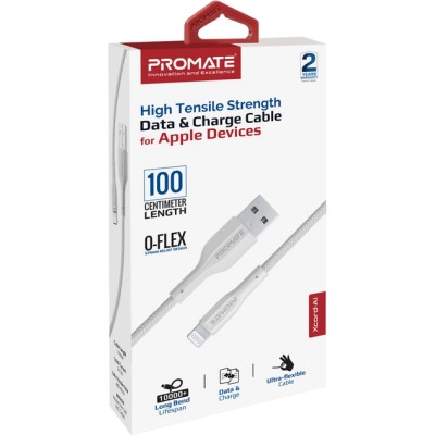 Дата кабель USB 2.0 AM to Lightning 1.0m 2A xCord-Ai white Promate (xcord-ai.white) Вінниця - фото 2