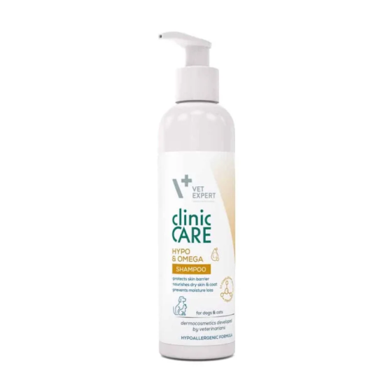 Шампунь для собак і кішок Vet Expert Clinic Care Hypo & Omega Shampoo (Вет Експерт) гіпоалергенний пом'якшувальний 250 мл Запоріжжя