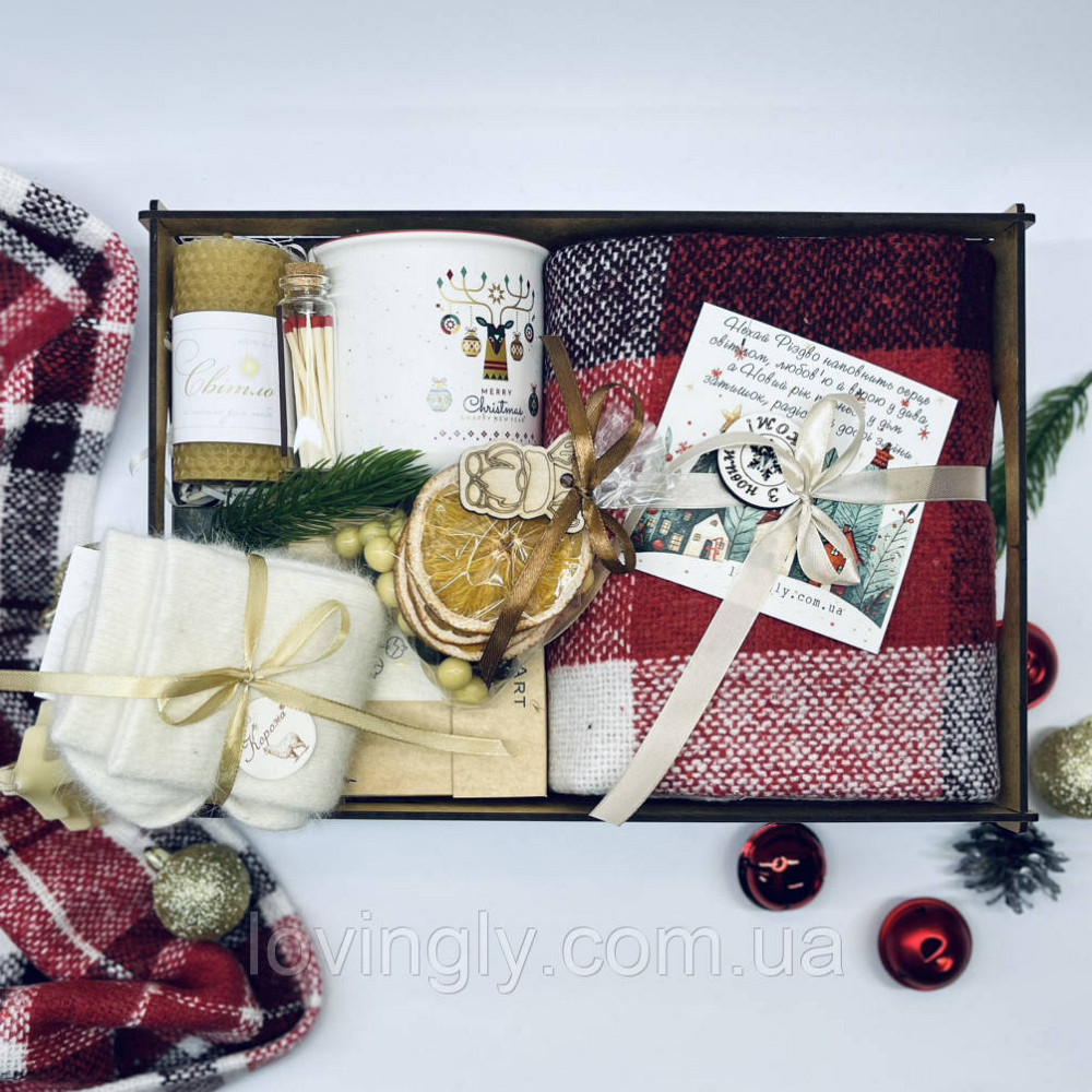 Атмосферний подарунковий бокс з пледом, чаєм та свічкою Ірпінь - фото 3