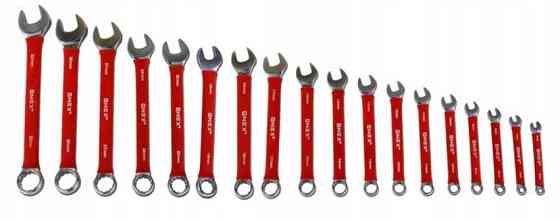 Набор комбинированных ключей OX-3226 6-32 мм, 17 шт, хром-ванадиевая сталь Cr-V, прорезиненные ручки, чехол-держатель Одесса