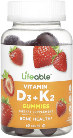 Витамин D3 и K2 Lifeable Vitamin D3 + K2 Adult 60 жев таб клубника Киев