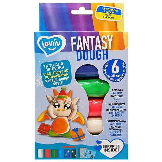 Набір для ліплення з тіста "Fantasy Dough" 41241, 6 кольорів Вінниця