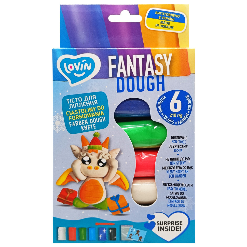 Набір для ліплення з тіста "Fantasy Dough" 41241, 6 кольорів Вінниця - фото 1