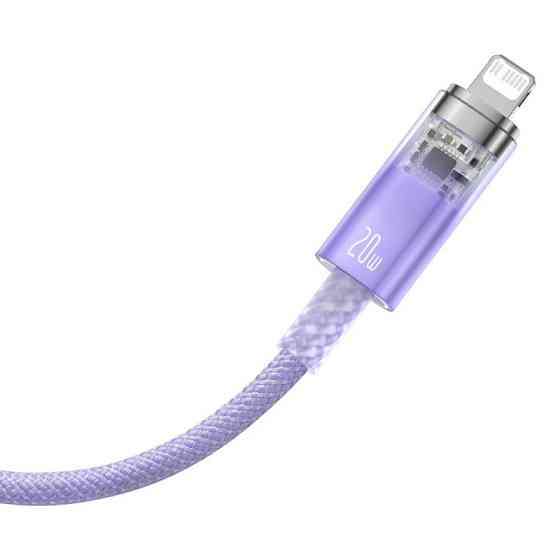 Кабель Type-C - Lightning Baseus Explorer Series швидке заряджання with Smart Temperature Control 20W 1m Purple CATS010205 Одеса