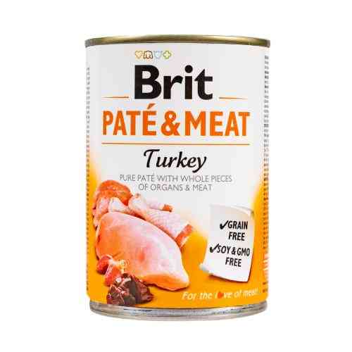 Корм вологий Brit Care Pate and Meat для дорослих собак з індичкою 400 г Київ