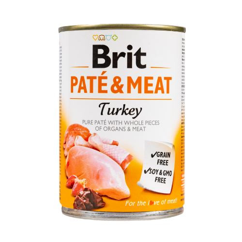 Корм влажный Brit Care Pate and Meat для взрослых собак с индейкой 400 г Киев - изображение 1