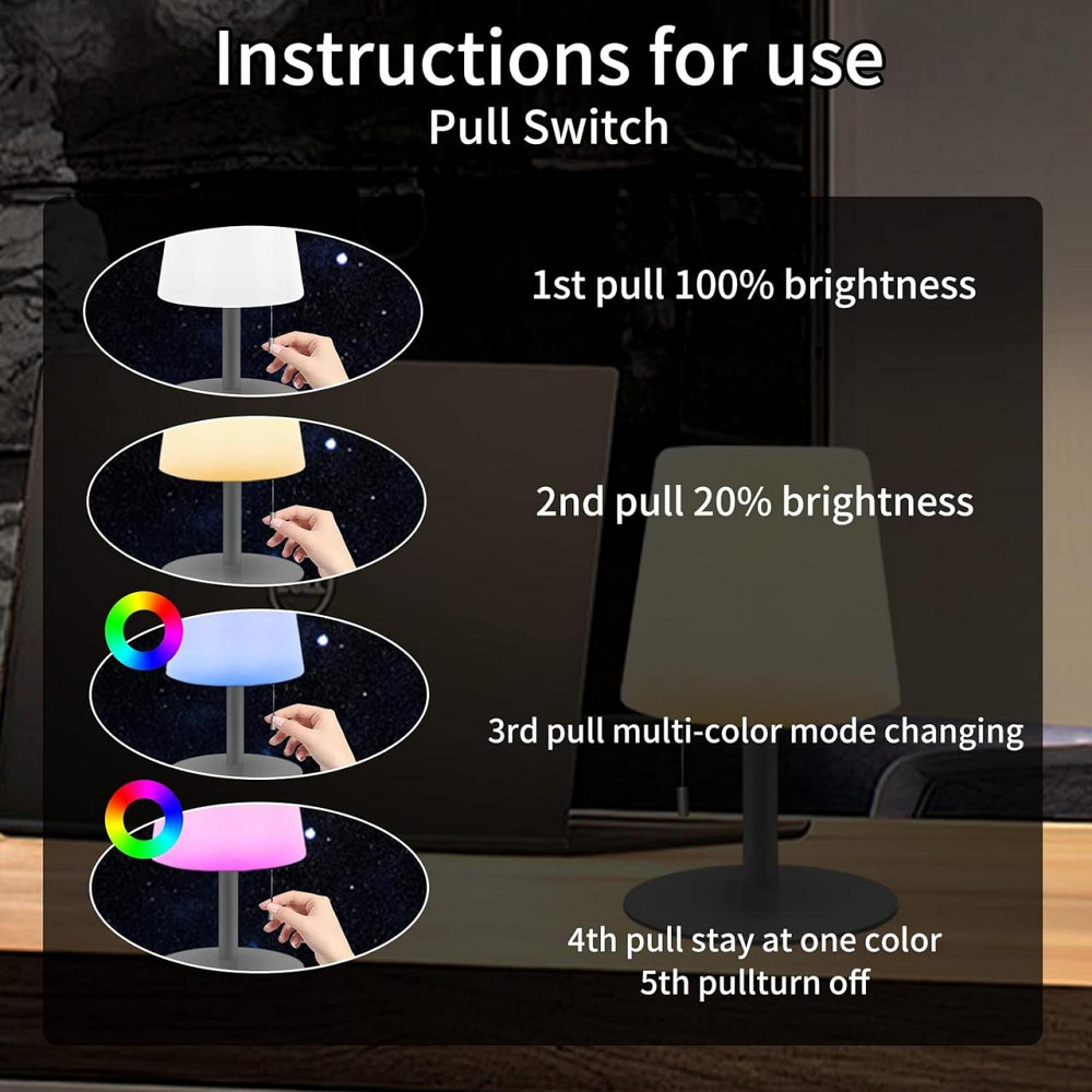 Светодиодная настольная лампа на батарее 8 цветов RGB Днепр - изображение 5