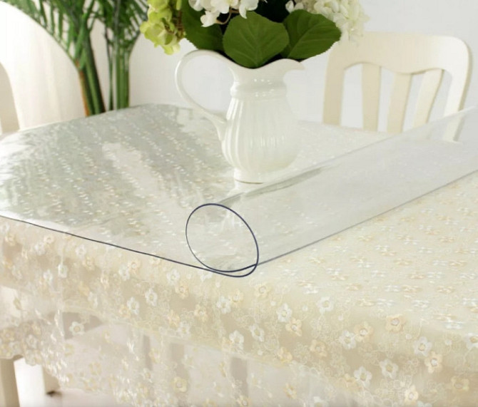 Мягкое стекло Прозрачная силиконовая скатерть на стол Soft Glass Защита для мебели 3.0х1.0м (толщина Винница - изображение 1