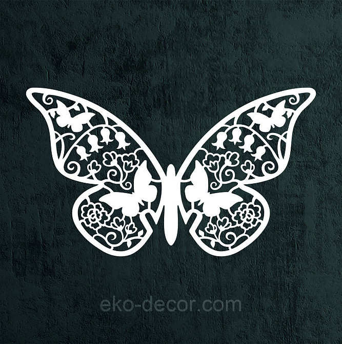 Декоративное настенное Панно «Бабочка» , Декор на стену 110*63 см, Белый Киев - изображение 8
