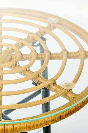 Садовий стіл Mayan Скло Ротанг Латте Київ