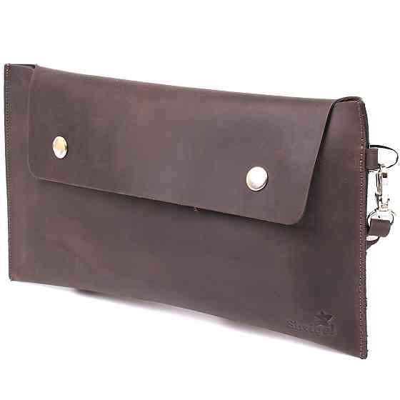 Шкіряна вінтажна тревел-косметичка Shvigel 16428 Коричневий Київ