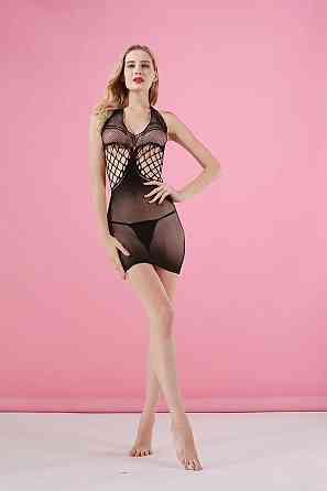 Еротичний бодістокінг сексуальна сукня, білизна мереживна сітка, універсальний розмір зріст: 145–185 см, One Size чорний, 60106 Кам'янець-Подільський