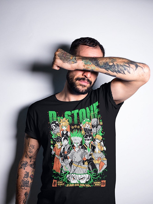 Футболка аниме Др Стоне Сенку Ісхигами оверсайз (S/M/L) Черний AnimeJ0385 Днепр - изображение 2